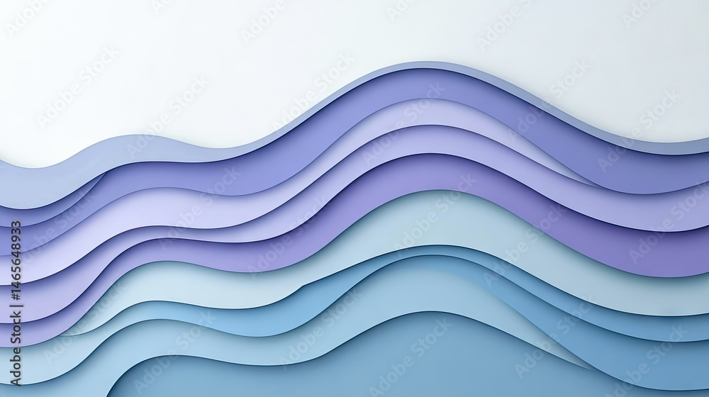 Fototapeta premium Abstract design with layered, wavy, pastel shades.