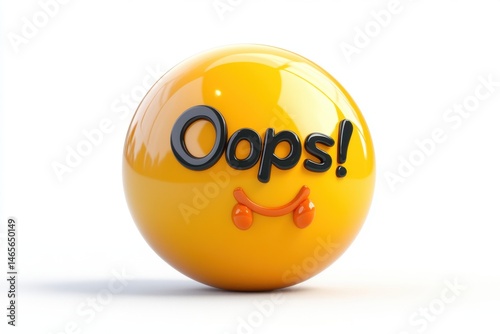 Playful orange emoji with tongue out expressing a playful apology in a bright, cheerful setting