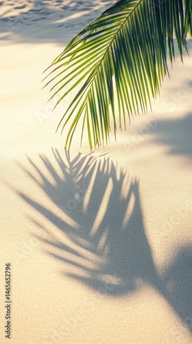 A palm tree is laying on the sand