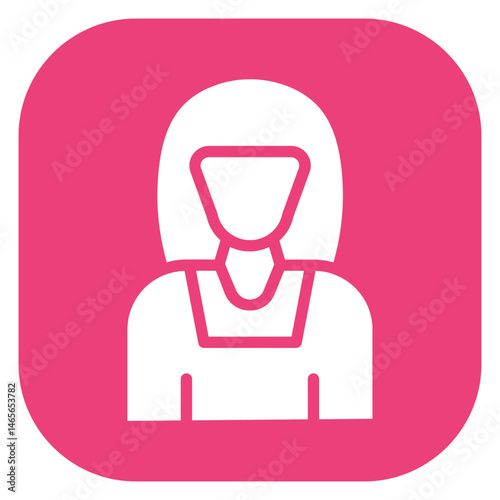 Bold Glyph Maid Rounded Square Icon