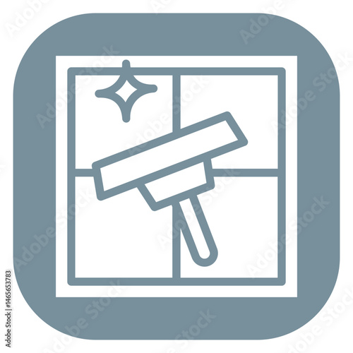 Bold Glyph Cleaning Glass Rounded Square Icon