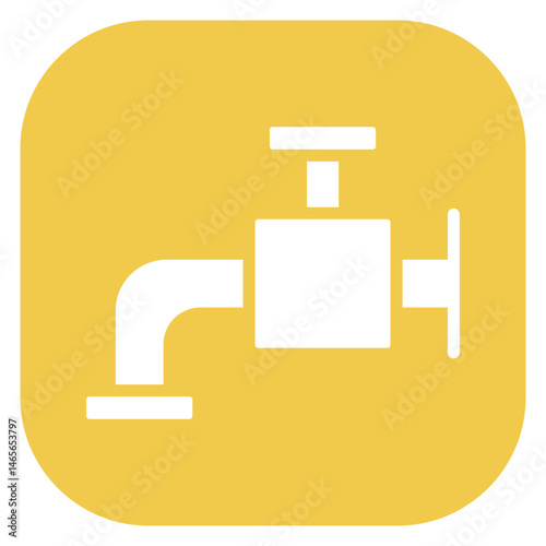 Bold Glyph Faucet Rounded Square Icon