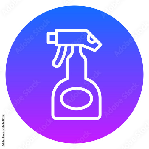 Minimalist Line Art Spray Bottle Gradient Circle Icon