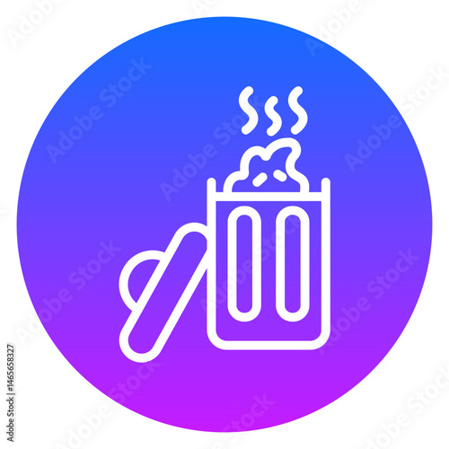 Minimalist Line Art Garbage Gradient Circle Icon