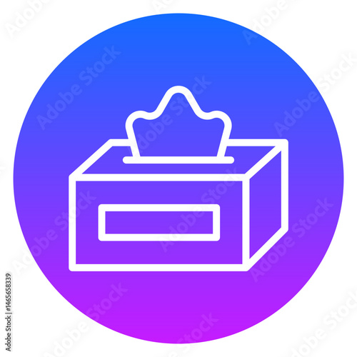 Minimalist Line Art Tissue Box Gradient Circle Icon