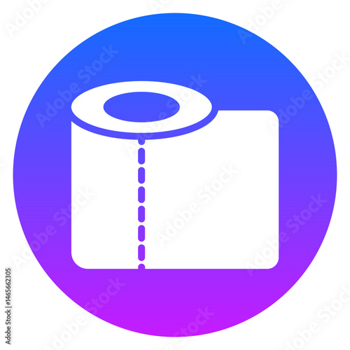 Bold Glyph Toilet Paper Gradient Circle Icon