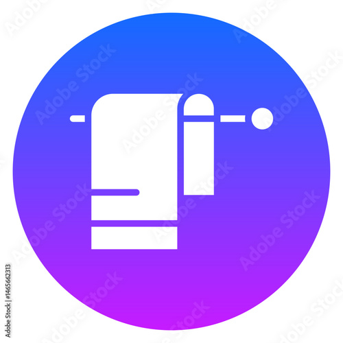 Bold Glyph Bath Towel Gradient Circle Icon