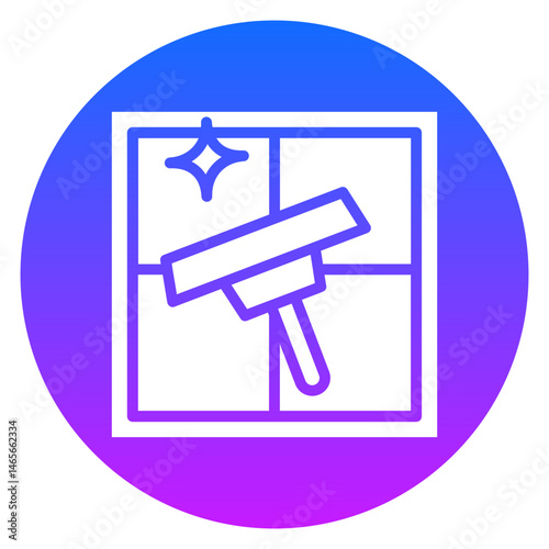 Bold Glyph Cleaning Glass Gradient Circle Icon