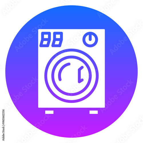 Bold Glyph Laundry Machine Gradient Circle Icon
