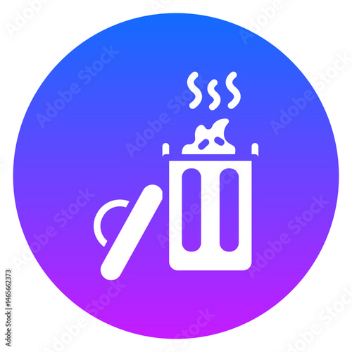 Bold Glyph Garbage Gradient Circle Icon