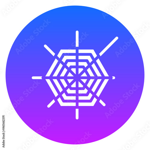 Bold Glyph Spider Web Gradient Circle Icon