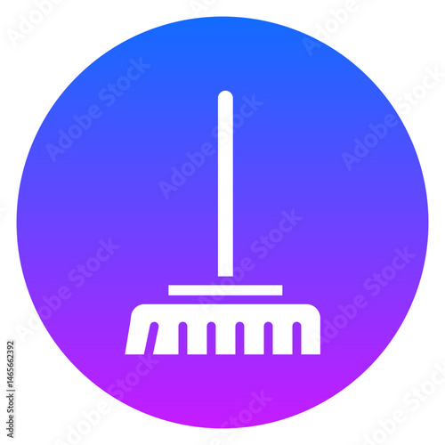 Bold Glyph Cleaning Brush Gradient Circle Icon
