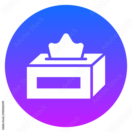 Bold Glyph Tissue Box Gradient Circle Icon