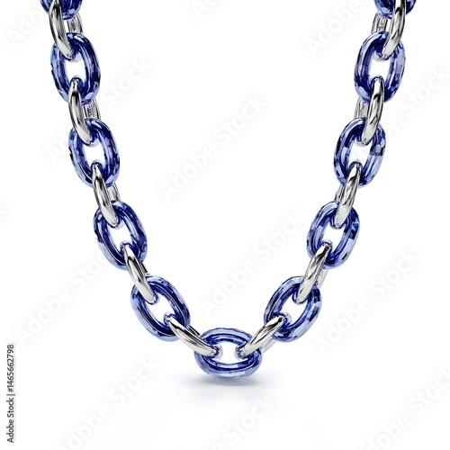 Polished Sapphire Chain Necklace Showcases Blue Gemstones in Elegant Cable Link Design for Luxurious Wear