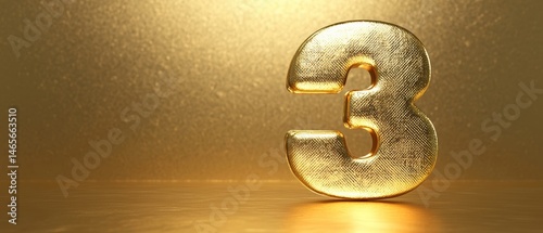 Elegant golden number 3 a symbol of luxury and celebration