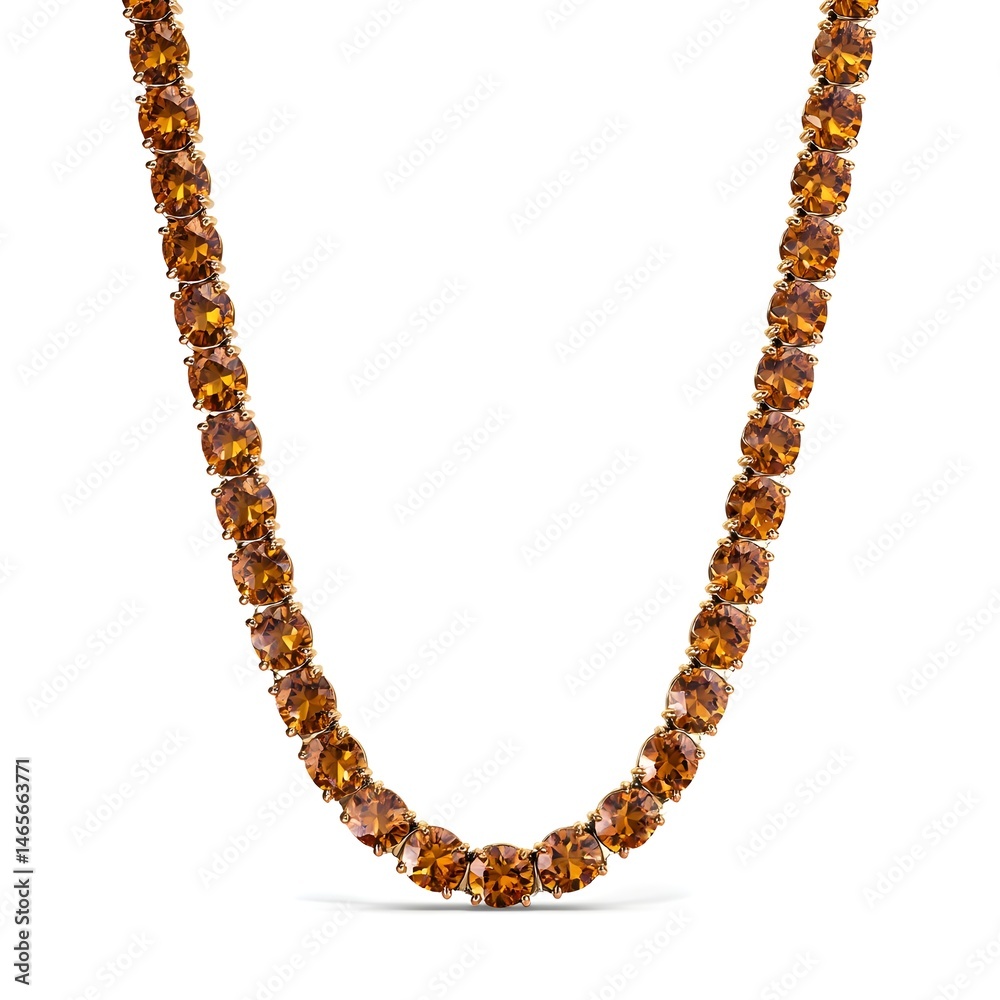 Obraz premium Elevate Special Occasions with Polished Topaz Tennis Necklace Featuring Open Prong Gem and Radiant Sparkle