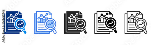 Research icon set multiple style collection