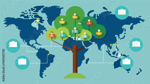 A dynamic tree map displaying the market share of different companies in a particular industry.. Vector illustration