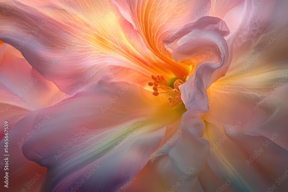 Fototapeta premium Close-up view of a flower's delicate petals.
