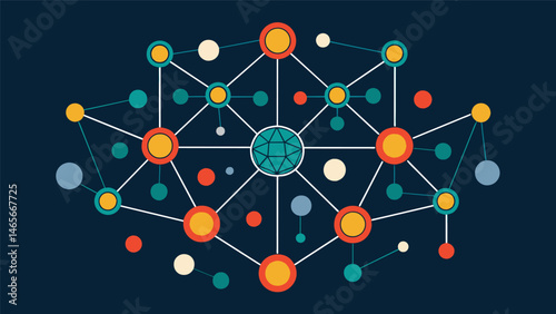 A dense tangle of lines and nodes representing interconnected neurons constantly evolves and adjusts as the neural network learns and adapts to new data.. Vector illustration