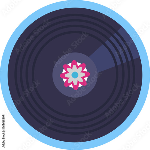 Classic vinyl record symbolizing the hippie era’s love for music and analog sound.