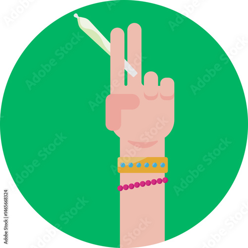 A rolled cigar often associated with relaxed social gatherings or counterculture settings.