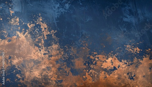 Matte Gradient from Aged Indigo to Faded Copper with Distressed Texture