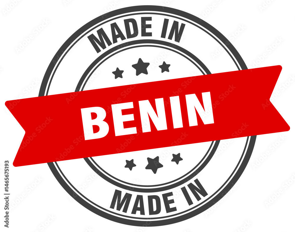Fototapeta premium Made in Benin round sign. Made in Benin stamp.