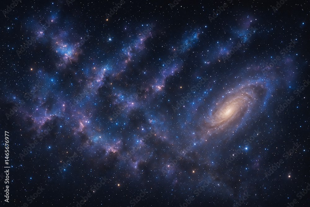 Fototapeta premium Colorful spiral galaxies and nebula in deep space