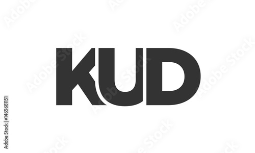 KUD logo design template with strong and modern bold text. Initial based vector logotype featuring simple and minimal typography. Trendy company identity.