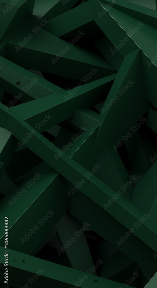 Emerald Labyrinth: Deep Green 3D Render Emerald Labyrinth: Deep Green 3D Render