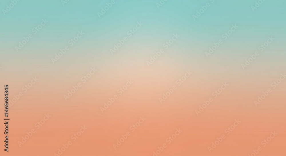 Naklejka premium Abstract Teal and Coral Gradient Background Smooth Color Blend Pastel Hues Digital Art Modern Design