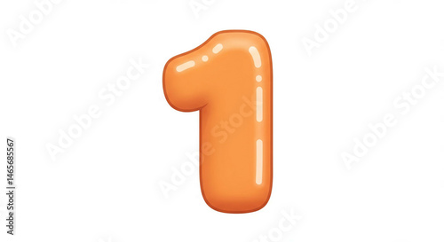 3d rendered illustration of a number 1