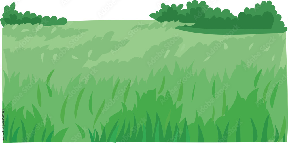 Obraz premium Tall grass field cartoon grass landscape vector illustration