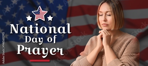Praying woman against USA f...