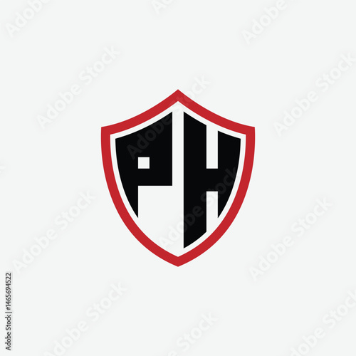 730 shield logo shape letter alphabet educational learning P H