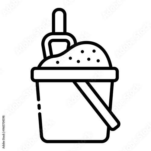 toy bucket icon for sand bucket summer beach play