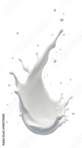 3D realistic milk splash isolated on transparent background, perfect for dairy, drink, or food design elements