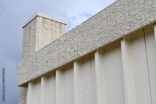 Building on college campus. Light colored cement. photo