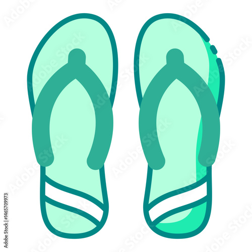 beach sandal icon for flip flop summer wear