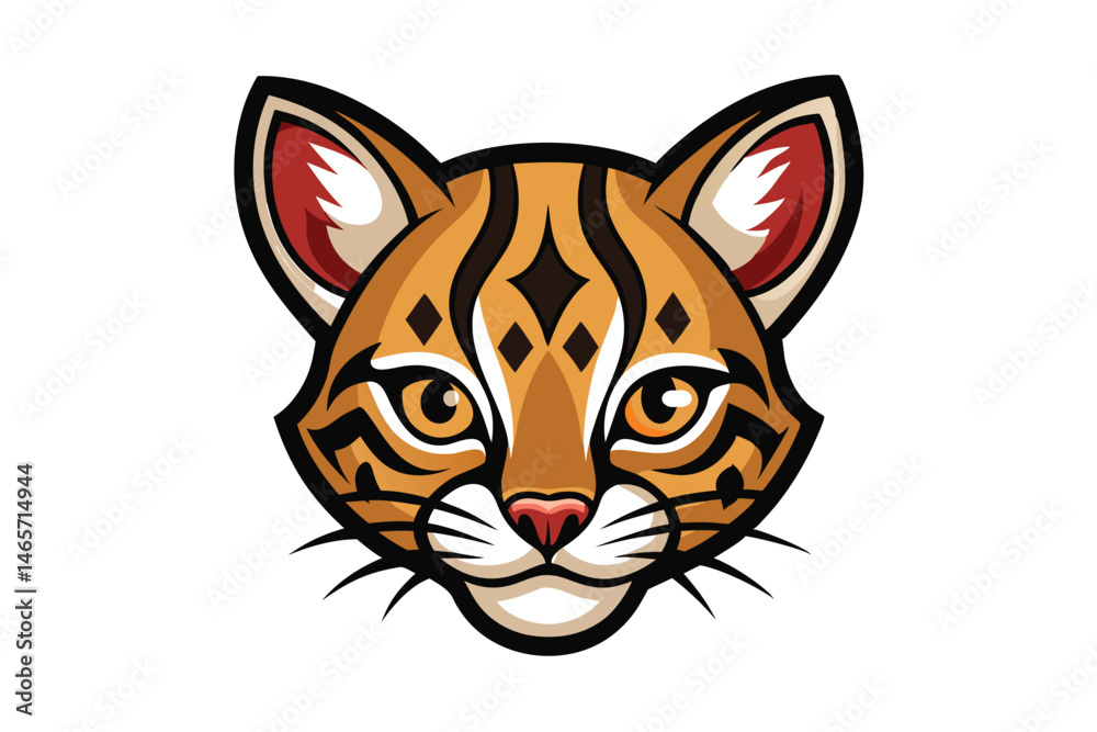 reveals a fierce ocelot face with patterned fur and piercing golden eyes reveals a fierce ocelot face with patterned fur and piercing golden eyes