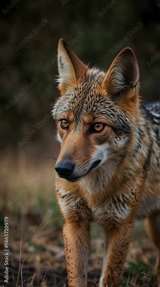 Fototapeta premium Detailed Golden Jackal’s Features