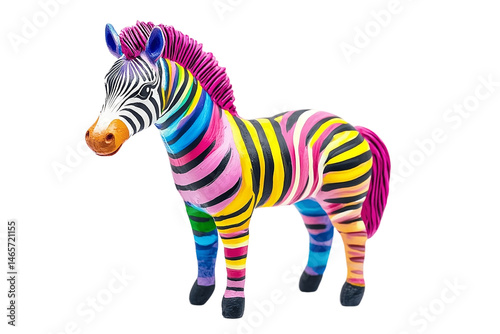 Striped toy zebra with cheerful colors