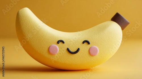 A cheerful banana with a cute smile perfect for fun and playful designs