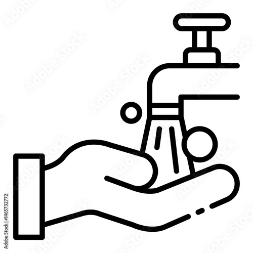 water washing hand icon for spiritual cleanse