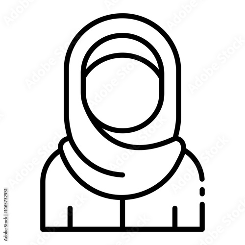 Moslem woman icon showing modesty and faith