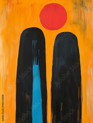 abstract art colorful, blue, rorange, turquoise