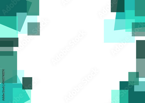 encadrement abstrait de carré transparent et de couleur bleu vert 
