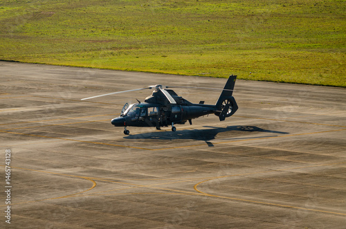 military helicopter in the floor
