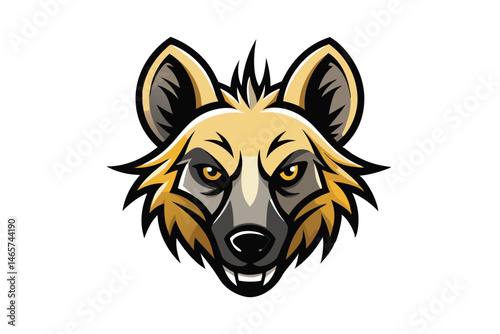 Detailed hyena face art shows sharp teeth and intense gaze